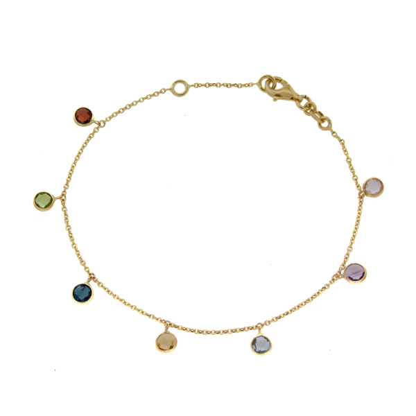 Gouden Armband Met Kleur Stenen