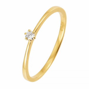 Gouden Solitair Ring Briljant
