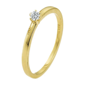 Gouden Solitair Ring Briljant