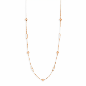 Rose Gouden Collier Met Ovaaltjes En Muntjes