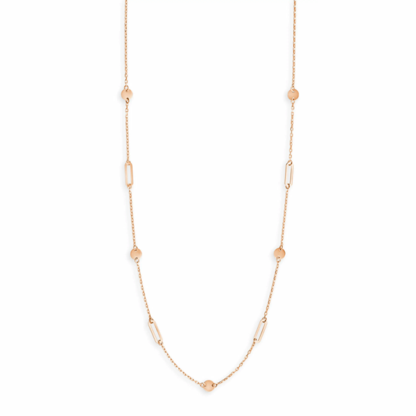 Rose Gouden Collier Met Ovaaltjes En Muntjes