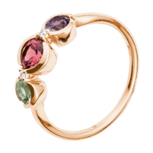 Rose Gouden Ring Met Rhodoliet En Amethist