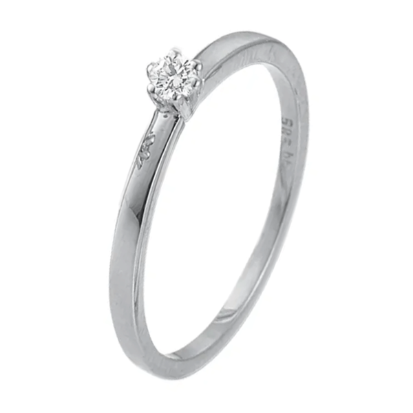 Witgouden Solitair Ring Briljant