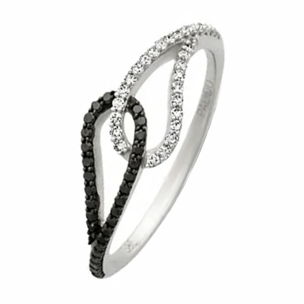 Witgouden Ring Diamant Zwart Wit