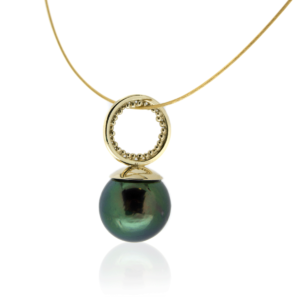 Inside Out Hanger Met Groene Tahiti Parel