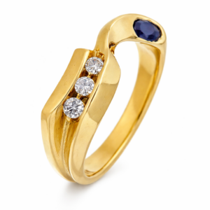 Gouden Fantasie Ring Saffier