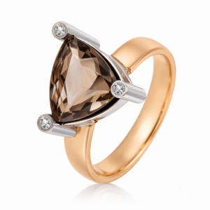 Rose Gouden Ring Rookkwarts