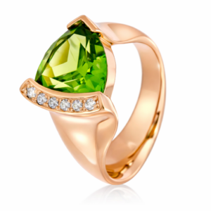 Rose Gouden Ring Triangle Peridot
