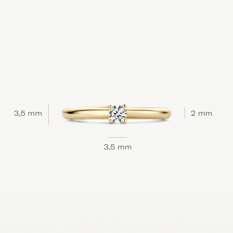 Ring met zirkonia ⌀ 3.5 mm 14k goud - Afbeelding 3