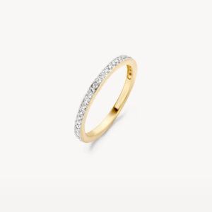 Ring met pavé zirkonia's 14k goud
