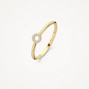 Ring met cirkelvormige zirkonia's 14k goud