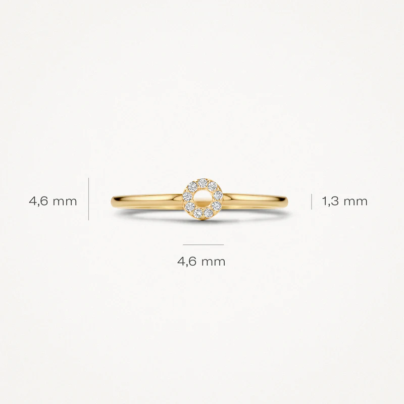 Ring met cirkelvormige zirkonia's 14k goud - Afbeelding 2