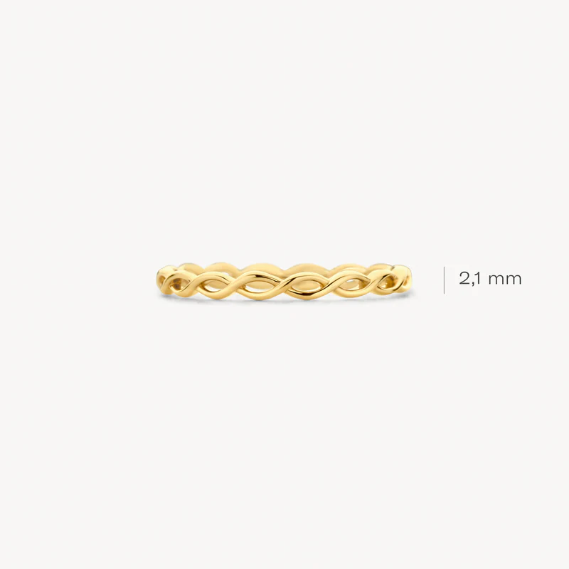 Gouden Ring met Vlechtontwerp 14k goud - Afbeelding 3