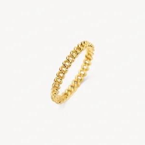 Ring met unieke gevlochten band, 14k goud