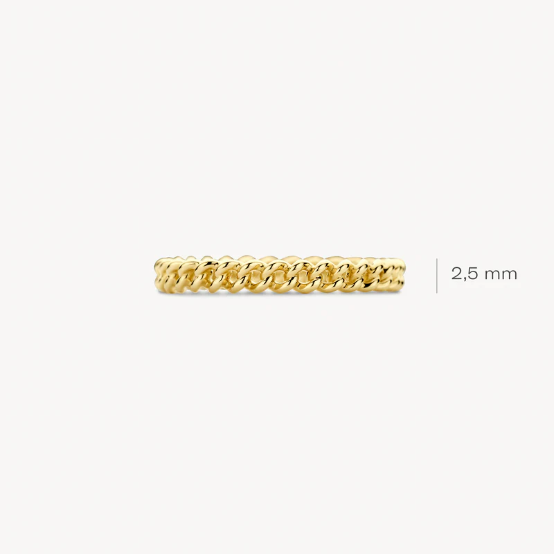 Ring met unieke gevlochten band, 14k goud - Afbeelding 2