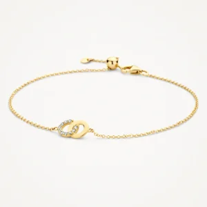 Armband Twee Ringen Met Zirkonia 14k goud