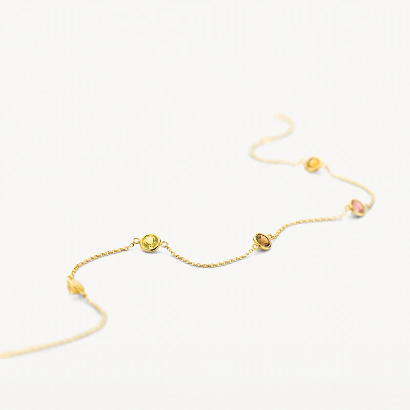 Armband met Citrien en Rookkwarts bedels 14k goud - Afbeelding 2