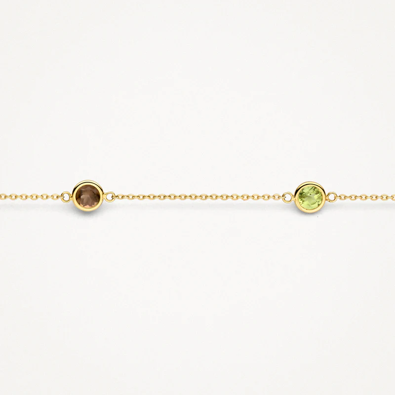 Armband met Citrien en Rookkwarts bedels 14k goud - Afbeelding 3