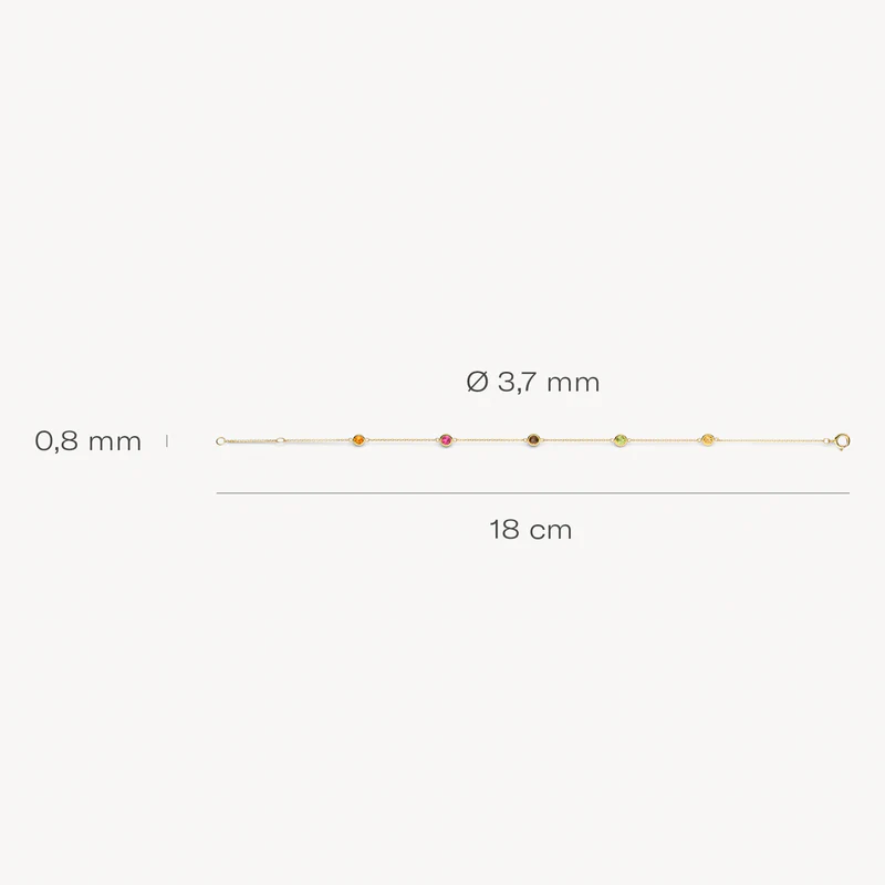 Armband met Citrien en Rookkwarts bedels 14k goud - Afbeelding 5