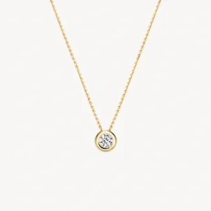 Ketting met hanger ⌀ 4.8 mm zirkonia 14k Goud