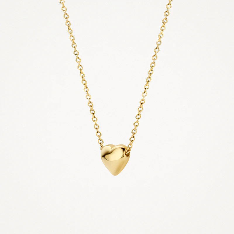 Ketting met rond hartje 14k goud - Afbeelding 2