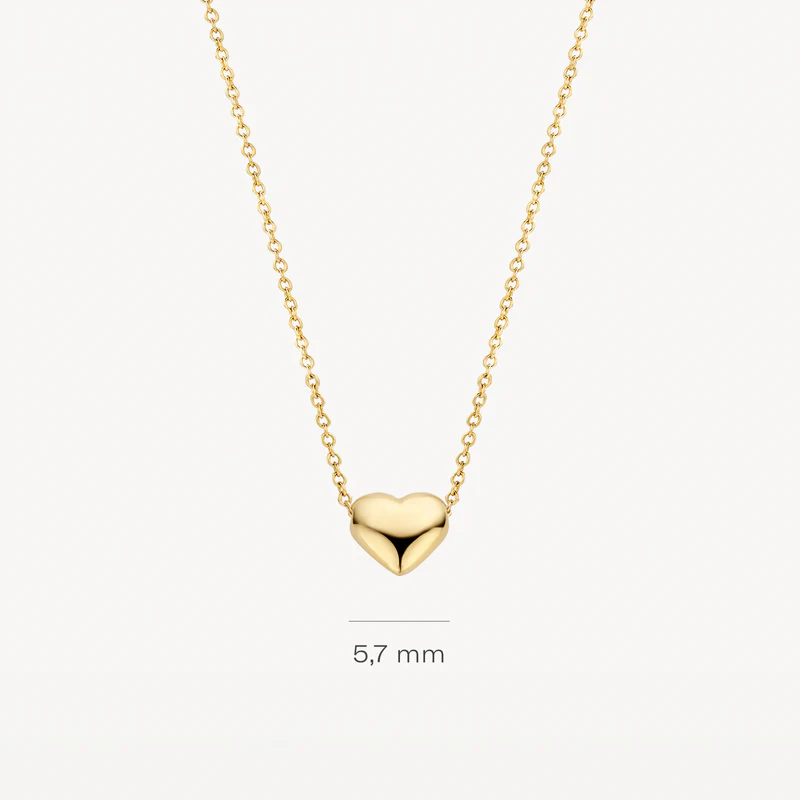 Ketting met rond hartje 14k goud - Afbeelding 3