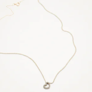 Ketting met hartje zirkonia 14k goud