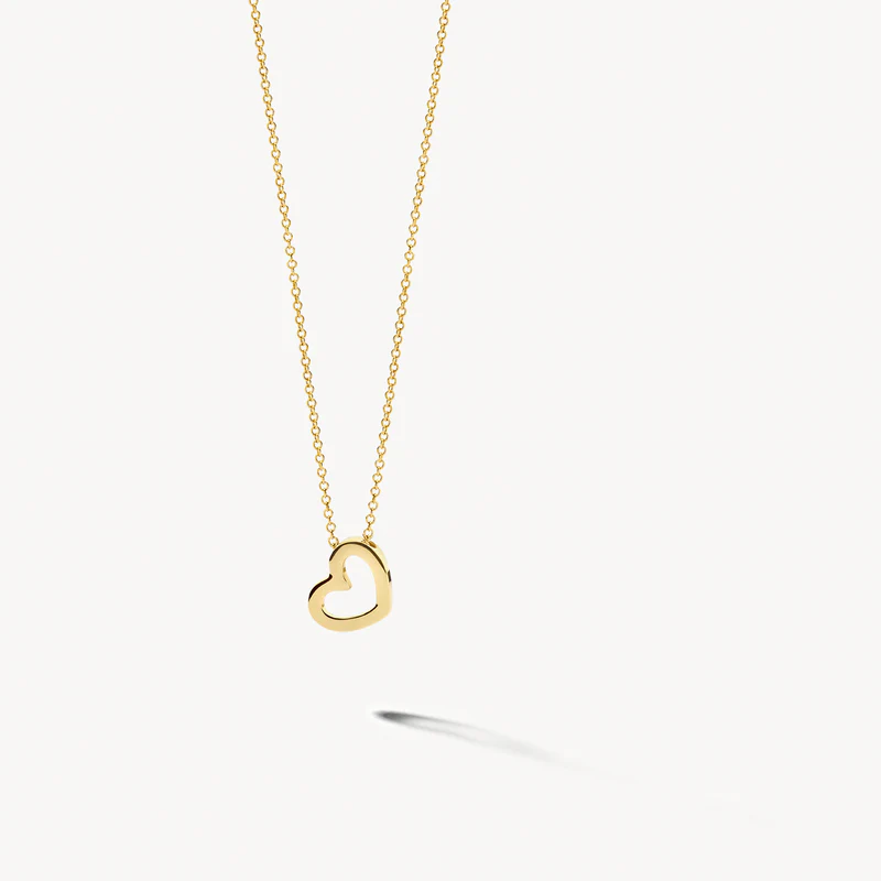 Ketting met hartje hanger 8mm 14k goud - Afbeelding 4