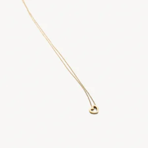 Ketting met hartje hanger 8mm 14k goud