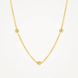 Ketting met enkele gouden bolletjes 14k goud