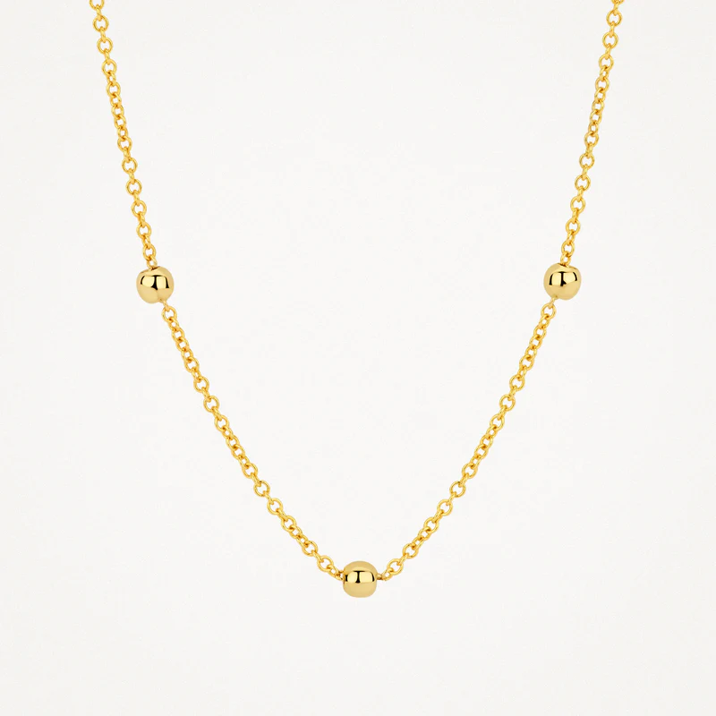 Ketting met enkele gouden bolletjes 14k goud