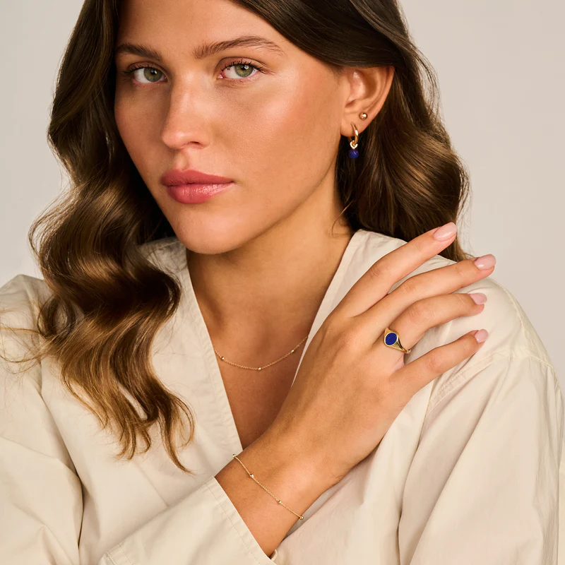 Ketting met enkele gouden bolletjes 14k goud