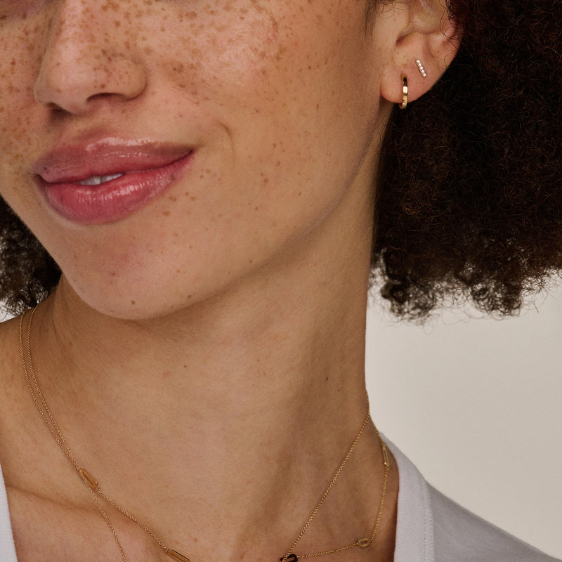 Oorringen met vlakke zijkant 11,4 mm 14k goud