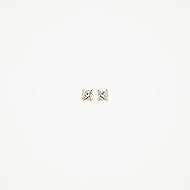 Oorknopjes Zirkonia ⌀ 2,5 mm 14k Geel goud