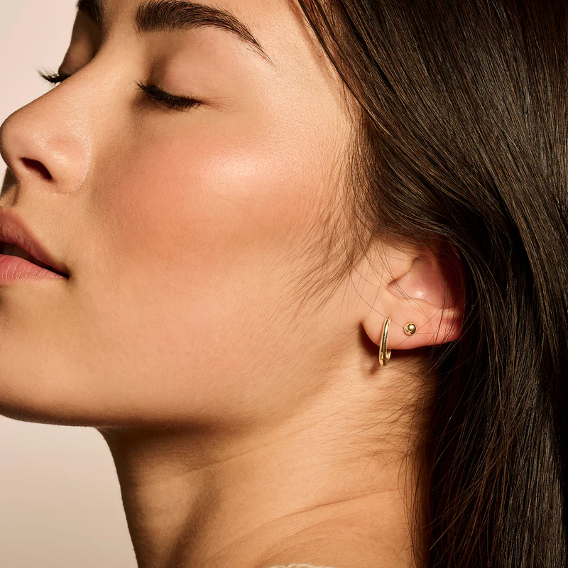 Oorringen ovaal 15.5 mm 14k goud