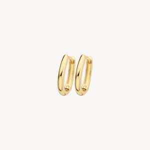 Ovale Oorringen 12,5mm lang 14k goud