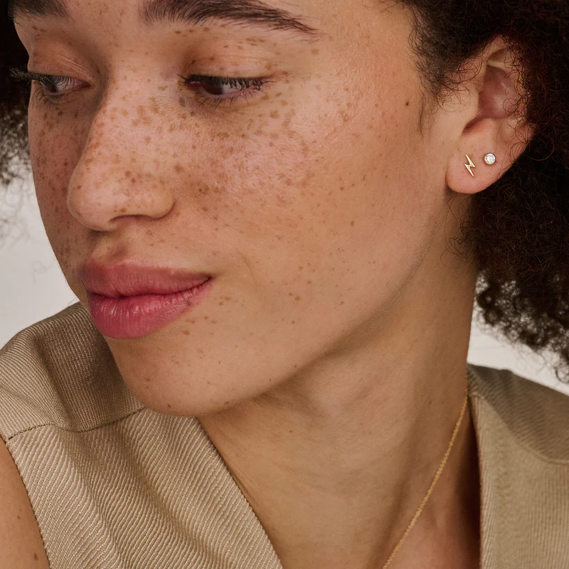 Oorknopjes zirkonia ⌀ 3.8 mm 14k Geel goud