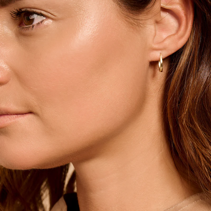 Oorringen ovaalvormig 13.7 mm 14k goud