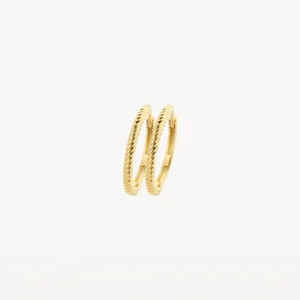 Oorringen met gedraaid motief 14 mm 14k goud