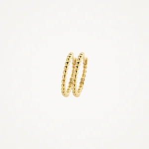 Oorringen met bolletjesmotief 14 mm 14k goud