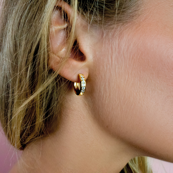 Zinzi zilveren oorringen geel verguld