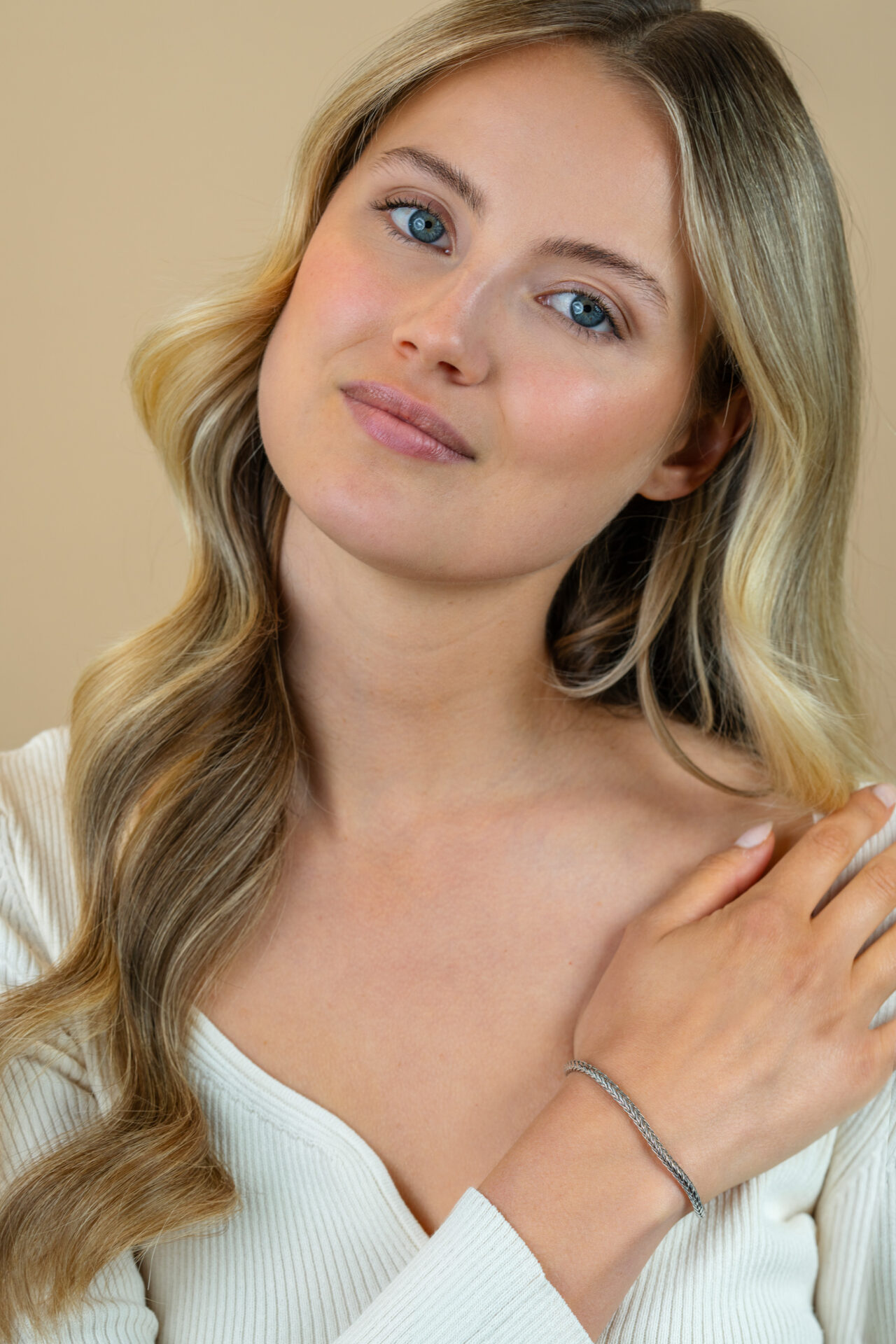 Zinzi zilveren schakelarmband vossenstaart