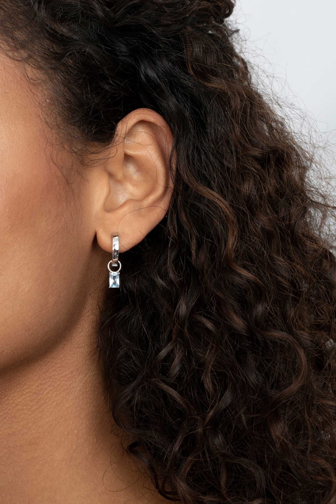 Zinzi zilveren oorbedels 12mm rechthoek blauw