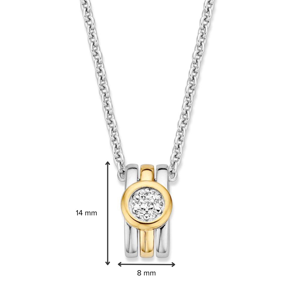 Hanger zilver/goud zirkonia - Afbeelding 2