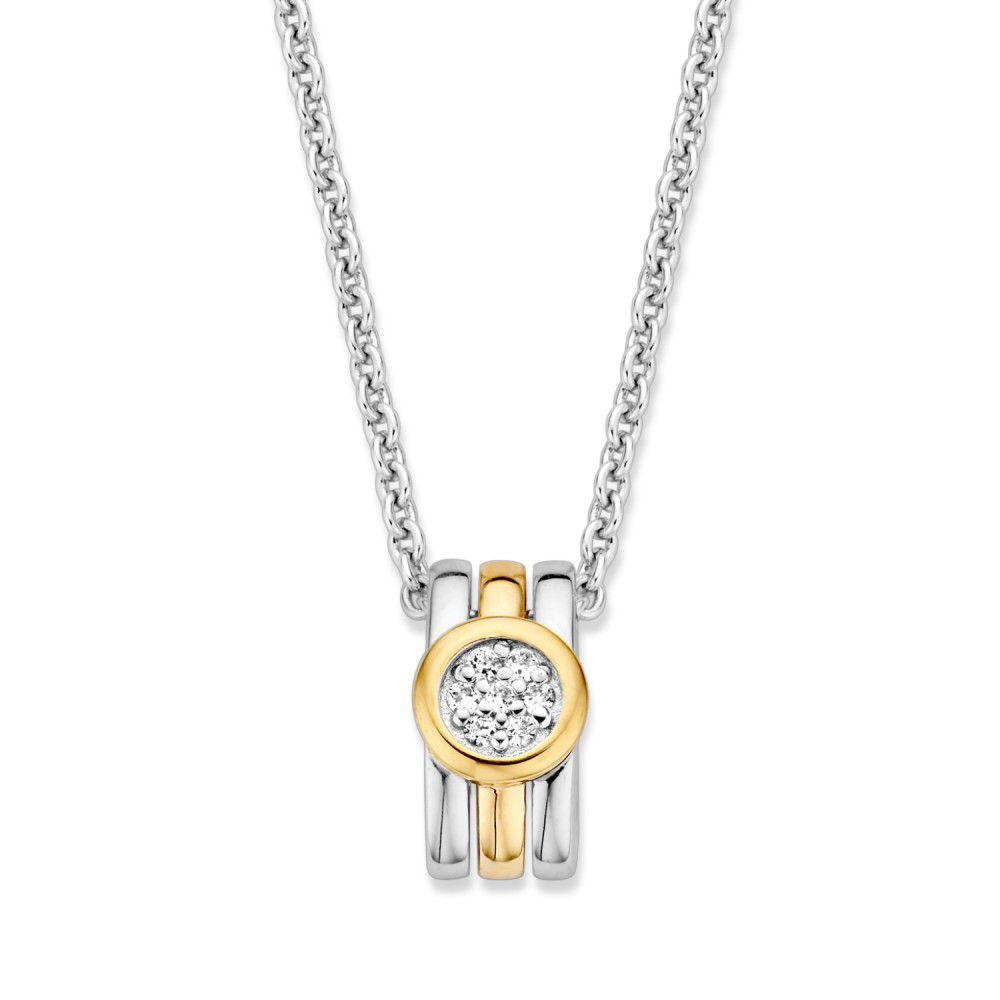 Hanger zilver/goud zirkonia