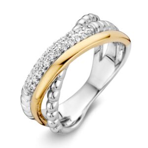 Ring zilver/goud zirkonia