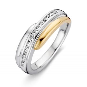 Ring zilver/goud zirkonia
