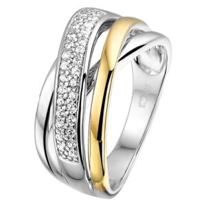 Ring zilver/goud zirkonia