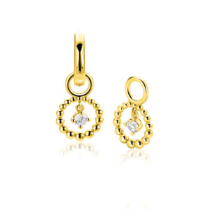 Zinzi goldplated zilveren oorbedels
