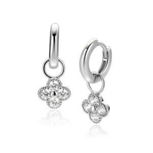 Zinzi zilveren oorbedels klavertje